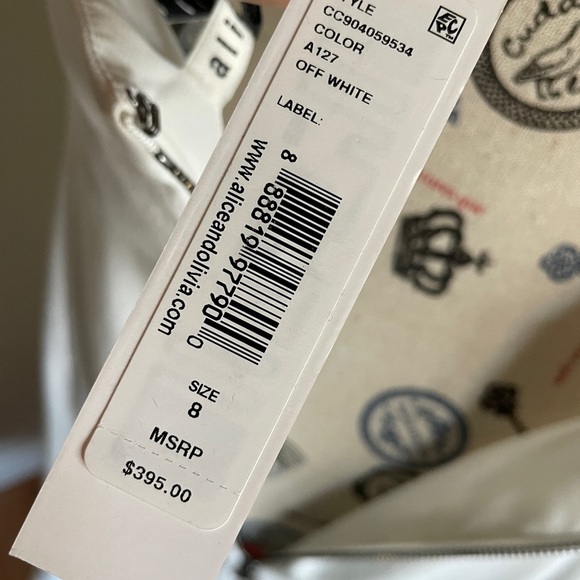 NWT -  Alice + Olivia Adrina Cowl-Neck Spaghetti-Strap High-Low Midi Dress - Picture 6 of 15